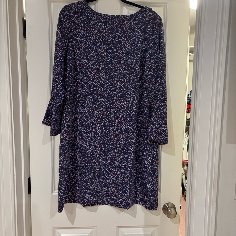Ann Taylor Navy and Pink Confetti Dress